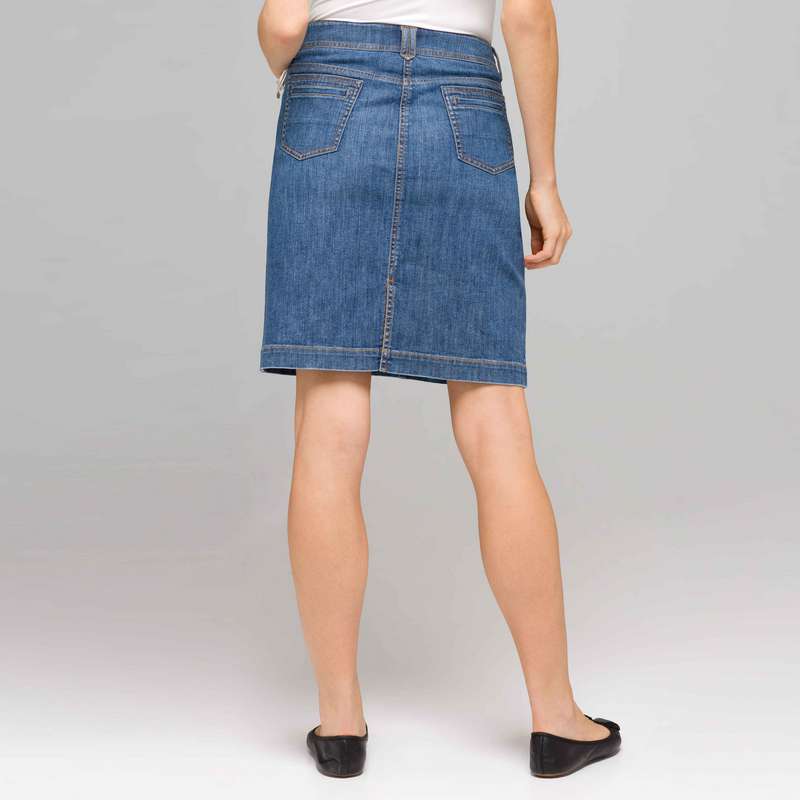 Denim Slim Skirt, naval wash, large image number 1